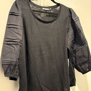 Chico's Black Sheer Sleeve Blouse Size 2 in Chico’s is a L  Pit to Pit is 24”